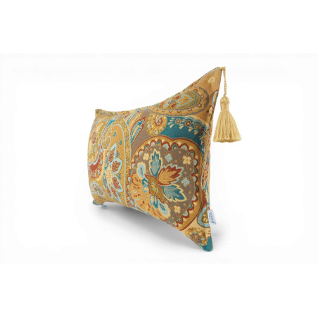 Turkish Fabric Pillow Cover 12x20, Boho Throw Pillow, Paisley Pattern Decorative Sofa Accent Ethnic Cushion Case Made in Turkey