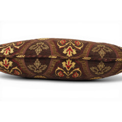 Turkish Fabric Pillow Cover 12x20, Brown Boho Throw Pillow, Carnation Pattern Decorative Sofa Accent Ethnic Cushion Case
