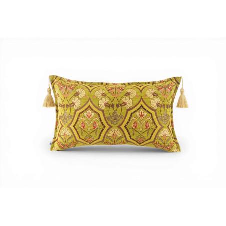 Fabric Pillow, Fabric Pillow 12x20, PIstachio Green Carnation Pattern Turkish Fabric Pillow, Decorative Pillow, Bohemian Pillow