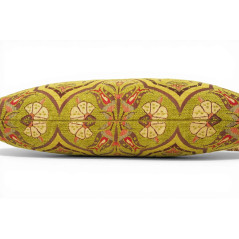 Turkish Fabric Pillow Cover 12x20, Pistachio Green Boho Throw Pillow, Carnation Pattern Decorative Sofa Accent Ethnic Cushion