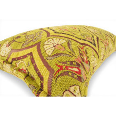Turkish Fabric Pillow Cover 12x20, Pistachio Green Boho Throw Pillow, Carnation Pattern Decorative Sofa Accent Ethnic Cushion