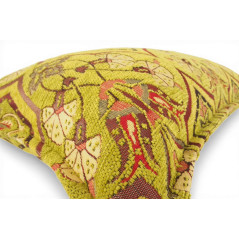 Turkish Fabric Pillow Cover 12x20, Pistachio Green Boho Throw Pillow, Carnation Pattern Decorative Sofa Accent Ethnic Cushion
