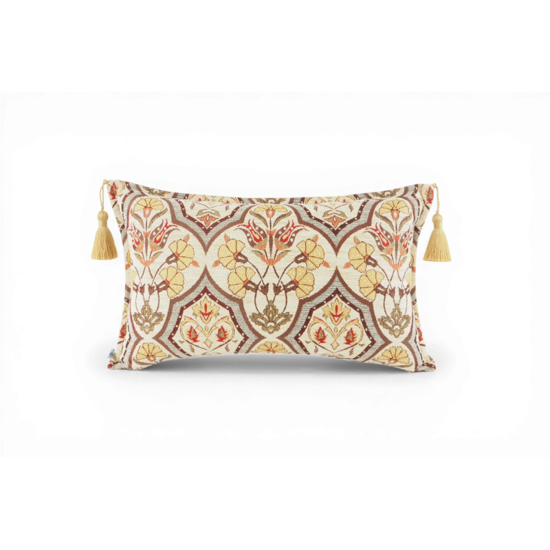 Turkish Fabric Pillow Cover 12x20, Beige Boho Throw Pillow, Carnation Pattern Decorative Sofa Accent Ethnic Cushion Case Turkish Fabric Pillow Cover 12x20, Beige Boho Throw Pillow, Carnation Pattern Decorative Sofa Accent Ethnic Cushion Case