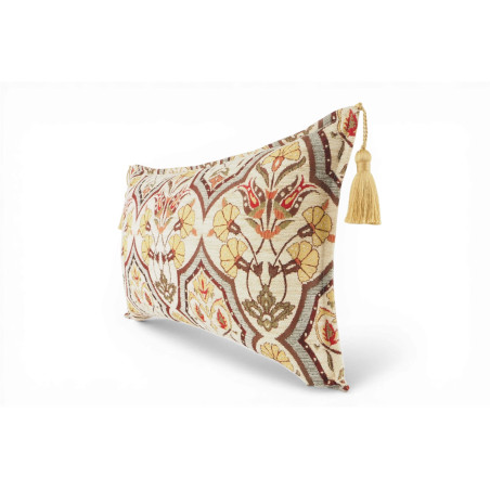 Fabric Pillow,Fabric Pillow 12x20,Beige Carnation Pattern Turkish Fabric Pillow,Decorative Pillow,Throw Pillow,Bohemian Pillow
