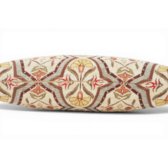 Turkish Fabric Pillow Cover 12x20, Beige Boho Throw Pillow, Carnation Pattern Decorative Sofa Accent Ethnic Cushion Case