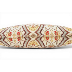 Turkish Fabric Pillow Cover 12x20, Beige Boho Throw Pillow, Carnation Pattern Decorative Sofa Accent Ethnic Cushion Case