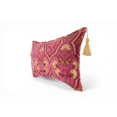Fabric Pillow, abric Pillow 12x20,Mazenda Pink Carnation Pattern Turkish Fabric Pillow,Decorative Throw Pillow,Bohemian Pillow