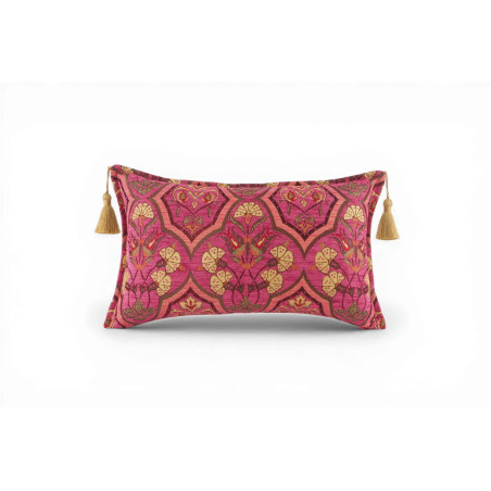 Fabric Pillow, abric Pillow 12x20,Mazenda Pink Carnation Pattern Turkish Fabric Pillow,Decorative Throw Pillow,Bohemian Pillow