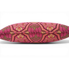 Turkish Fabric Pillow Cover 12x20, Mazenda Pink Boho Throw Pillow, Carnation Pattern Decorative Sofa Accent Ethnic Cushion Case