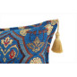 Turkish Fabric Pillow Cover 12x20, Royal Blue Boho Throw Pillow, Carnation Pattern Decorative Sofa Accent Ethnic Cushion Case