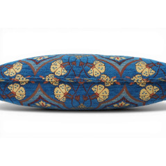 Turkish Fabric Pillow Cover 12x20, Royal Blue Boho Throw Pillow, Carnation Pattern Decorative Sofa Accent Ethnic Cushion Case