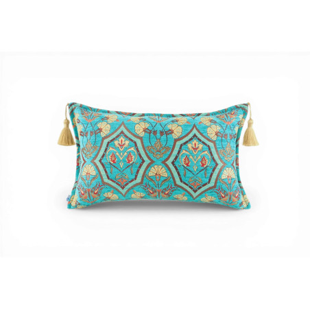 Fabric Pillow,Fabric Pillow 12x20,Turquoise Blue Carnation Pattern Turkish Fabric Pillow,Decorative Throw Pillow,Bohemian Pillow