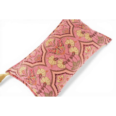 Turkish Fabric Pillow Cover 12x20, Pale Pink Boho Throw Pillow, Carnation Pattern Decorative Sofa Accent Ethnic Cushion Case