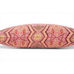 Turkish Fabric Pillow Cover 12x20, Pale Pink Boho Throw Pillow, Carnation Pattern Decorative Sofa Accent Ethnic Cushion Case