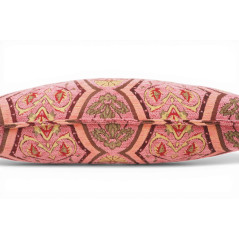 Turkish Fabric Pillow Cover 12x20, Pale Pink Boho Throw Pillow, Carnation Pattern Decorative Sofa Accent Ethnic Cushion Case