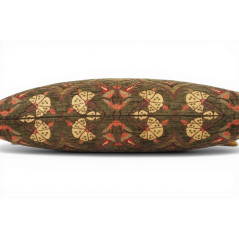 Turkish Fabric Pillow Cover 12x20, Moss Green Boho Throw Pillow, Carnation Pattern Decorative Sofa Accent Ethnic Cushion Case