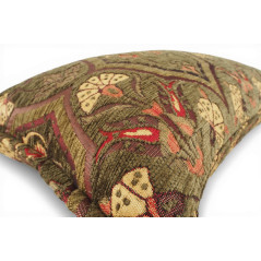 Turkish Fabric Pillow Cover 12x20, Moss Green Boho Throw Pillow, Carnation Pattern Decorative Sofa Accent Ethnic Cushion Case
