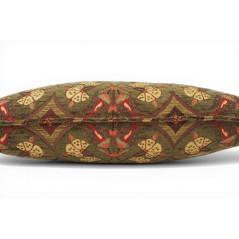 Turkish Fabric Pillow Cover 12x20, Moss Green Boho Throw Pillow, Carnation Pattern Decorative Sofa Accent Ethnic Cushion Case