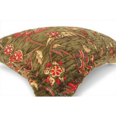 Turkish Fabric Pillow Cover 12x20, Moss Green Boho Throw Pillow,Caucasus Carnation Pattern Decorative Sofa Accent Ethnic Cushion