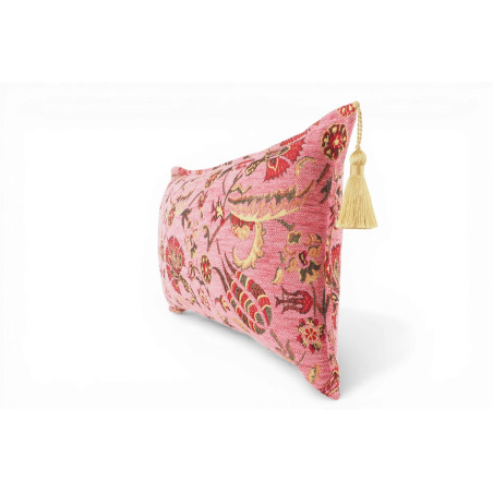 Fabric Pillow,Fabric Pillow 12x20,Pale Pink Caucasus Carnation Pattern Turkish Fabric Pillow,Decorative Pillow,Bohemian Pillow