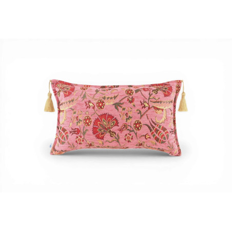 Fabric Pillow,Fabric Pillow 12x20,Pale Pink Caucasus Carnation Pattern Turkish Fabric Pillow,Decorative Pillow,Bohemian Pillow