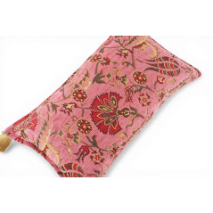 Turkish Fabric Pillow Cover 12x20, Pale Pink Boho Throw Pillow, Caucasus Carnation Pattern Decorative Sofa Accent Ethnic Cushion