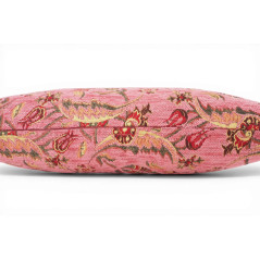 Turkish Fabric Pillow Cover 12x20, Pale Pink Boho Throw Pillow, Caucasus Carnation Pattern Decorative Sofa Accent Ethnic Cushion