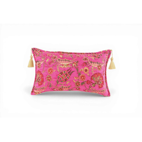 Fabric Pillow, Fabric Pillow 12x20, Mazenda Pink Caucasus Carnation Pattern Turkish Fabric Pillow, Decorative Bohemian Pillow
