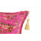 Turkish Fabric Pillow Cover 12x20, Mazenda Pink Boho Throw Pillow, Caucasus Carnation Pattern Decorative Sofa Accent Ethnic