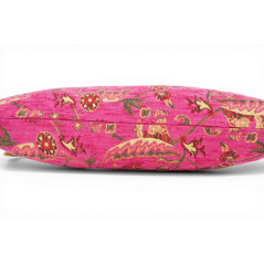 Turkish Fabric Pillow Cover 12x20, Mazenda Pink Boho Throw Pillow, Caucasus Carnation Pattern Decorative Sofa Accent Ethnic