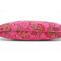 Turkish Fabric Pillow Cover 12x20, Mazenda Pink Boho Throw Pillow, Caucasus Carnation Pattern Decorative Sofa Accent Ethnic