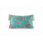 Turkish Fabric Pillow Cover 12x20, Turquoise Blue Boho Throw Pillow, Caucasus Carnation Pattern Decorative Sofa Accent Ethnic
