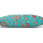 Turkish Fabric Pillow Cover 12x20, Turquoise Blue Boho Throw Pillow, Caucasus Carnation Pattern Decorative Sofa Accent Ethnic