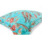 Turkish Fabric Pillow Cover 12x20, Turquoise Blue Boho Throw Pillow, Caucasus Carnation Pattern Decorative Sofa Accent Ethnic