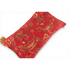 Turkish Fabric Pillow Cover 12x20, Red Boho Throw Pillow, Caucasus Carnation Pattern Decorative Sofa Accent Ethnic Cushion Case