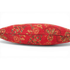 Turkish Fabric Pillow Cover 12x20, Red Boho Throw Pillow, Caucasus Carnation Pattern Decorative Sofa Accent Ethnic Cushion Case