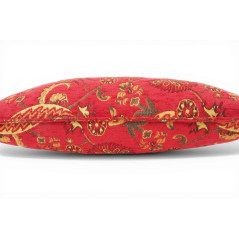 Turkish Fabric Pillow Cover 12x20, Red Boho Throw Pillow, Caucasus Carnation Pattern Decorative Sofa Accent Ethnic Cushion Case