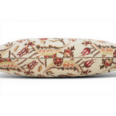 Turkish Fabric Pillow Cover 12x20, Beige Boho Throw Pillow,Caucasus Carnation Pattern Decorative Sofa Accent Ethnic Cushion Case