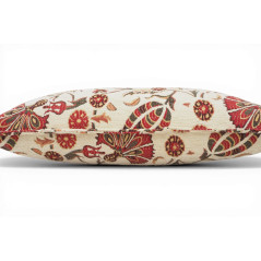 Turkish Fabric Pillow Cover 12x20, Beige Boho Throw Pillow,Caucasus Carnation Pattern Decorative Sofa Accent Ethnic Cushion Case