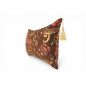 Turkish Fabric Pillow Cover 12x20, Brown Boho Throw Pillow,Caucasus Carnation Pattern Decorative Sofa Accent Ethnic Cushion Case