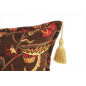 Turkish Fabric Pillow Cover 12x20, Brown Boho Throw Pillow,Caucasus Carnation Pattern Decorative Sofa Accent Ethnic Cushion Case