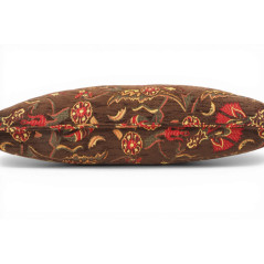 Turkish Fabric Pillow Cover 12x20, Brown Boho Throw Pillow,Caucasus Carnation Pattern Decorative Sofa Accent Ethnic Cushion Case