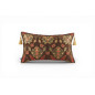 Turkish Fabric Pillow Cover 12x20, Brown Boho Throw Pillow, Topkapi Palace Pattern Decorative Sofa Accent Ethnic Cushion Case