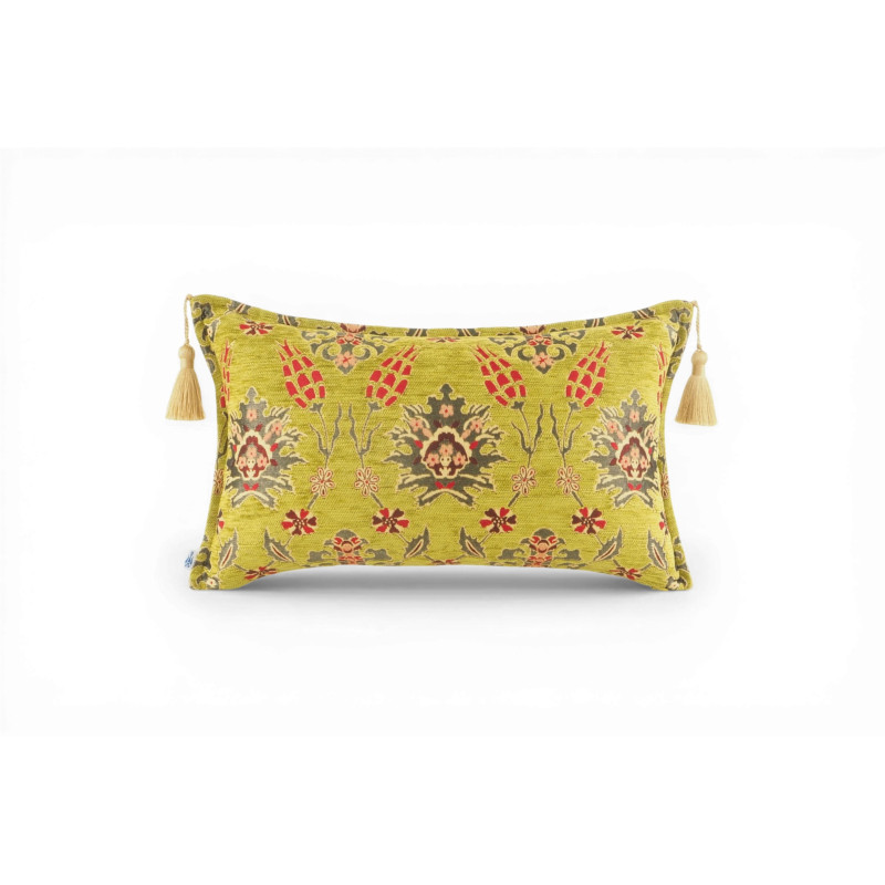Turkish Fabric Pillow Cover 12x20,Pistachio Green Boho Throw Pillow,Topkapi Palace Pattern Decorative Sofa Accent Ethnic Cushion