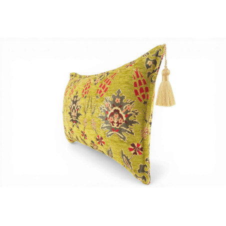 Turkish Fabric Pillow Cover 12x20,Pistachio Green Boho Throw Pillow,Topkapi Palace Pattern Decorative Sofa Accent Ethnic Cushion