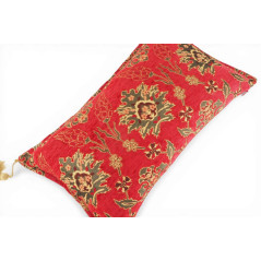Turkish Fabric Pillow Cover 12x20, Red Boho Throw Pillow, Topkapi Palace Pattern Decorative Sofa Accent Ethnic Cushion Case