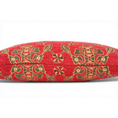 Turkish Fabric Pillow Cover 12x20, Red Boho Throw Pillow, Topkapi Palace Pattern Decorative Sofa Accent Ethnic Cushion Case