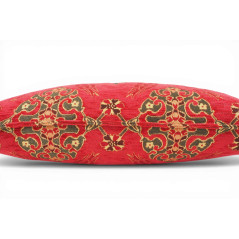 Turkish Fabric Pillow Cover 12x20, Red Boho Throw Pillow, Topkapi Palace Pattern Decorative Sofa Accent Ethnic Cushion Case