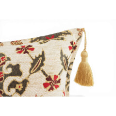 Turkish Fabric Pillow Cover 12x20, Beige Boho Throw Pillow, Topkapi Palace Pattern Decorative Sofa Accent Ethnic Cushion Case