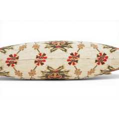 Turkish Fabric Pillow Cover 12x20, Beige Boho Throw Pillow, Topkapi Palace Pattern Decorative Sofa Accent Ethnic Cushion Case
